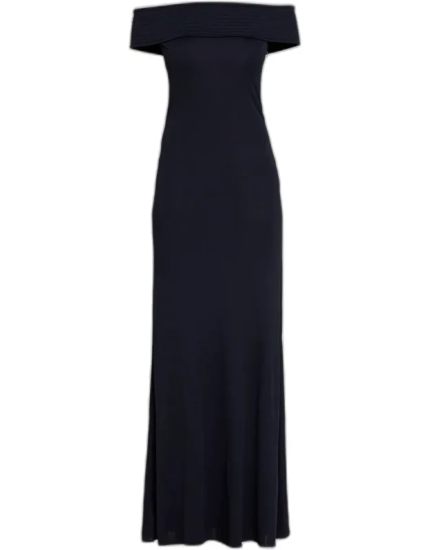 Off-the-shoulder Jersey Bandeau Maxi Dress