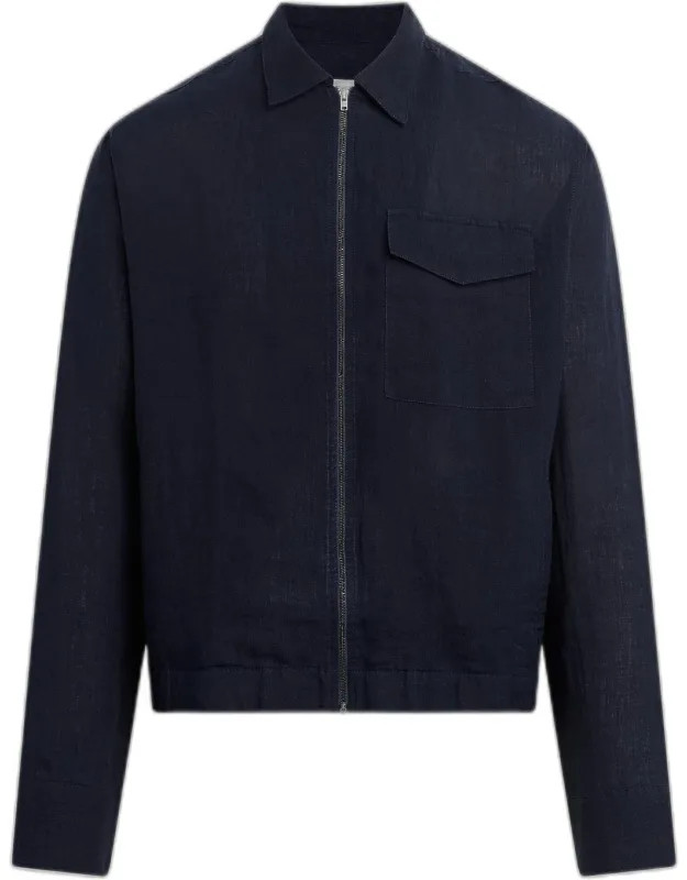 Linen Full-zip Blouson Jacket