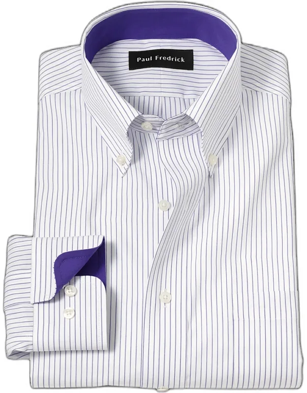 Non-iron Cotton Stripe Dress Shirt
