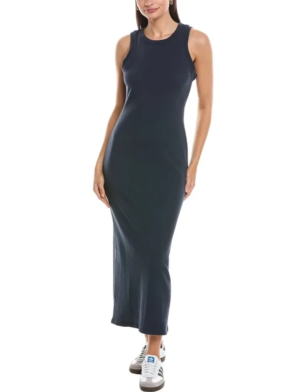 Terry Knit Cut Away Midi Dress