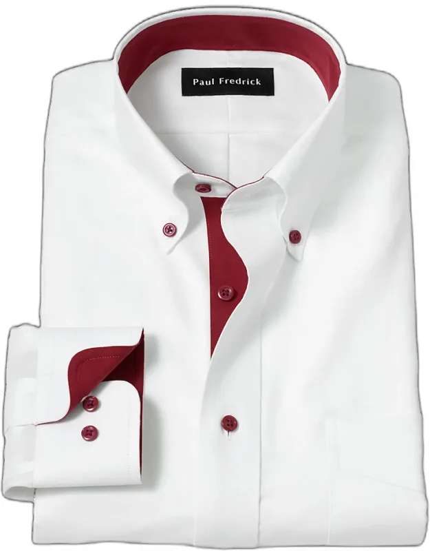 Comfort Stretch Non-iron Dress Shirt With Contrast Trim