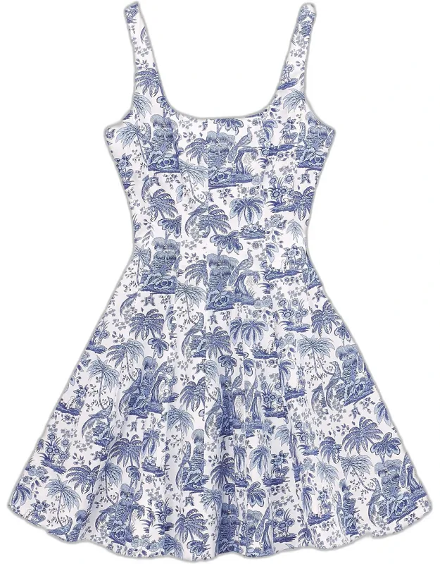 Dotted Sleeveless Fit & Flare Mini Dress