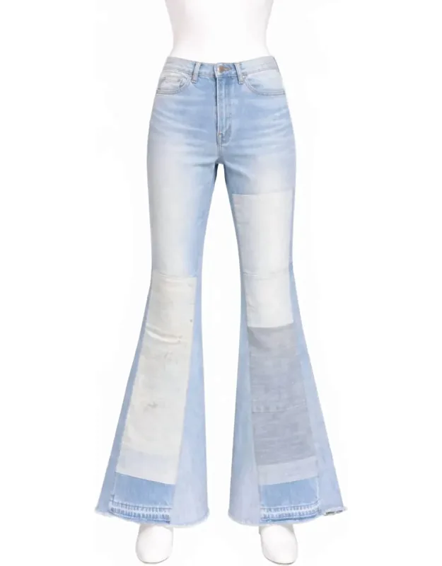 Reconstructed Flare Jeans