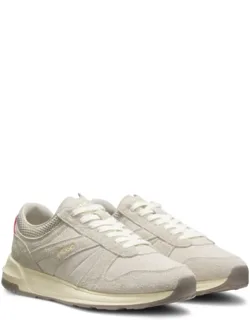 Textured Suede Sneakers With Logo Details
