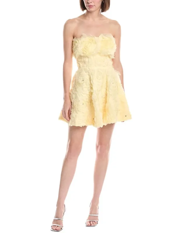 Embellished Floral Petals Bandeau Mini Dress
