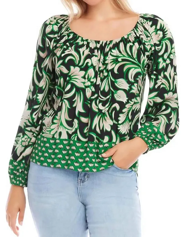Border Print Top