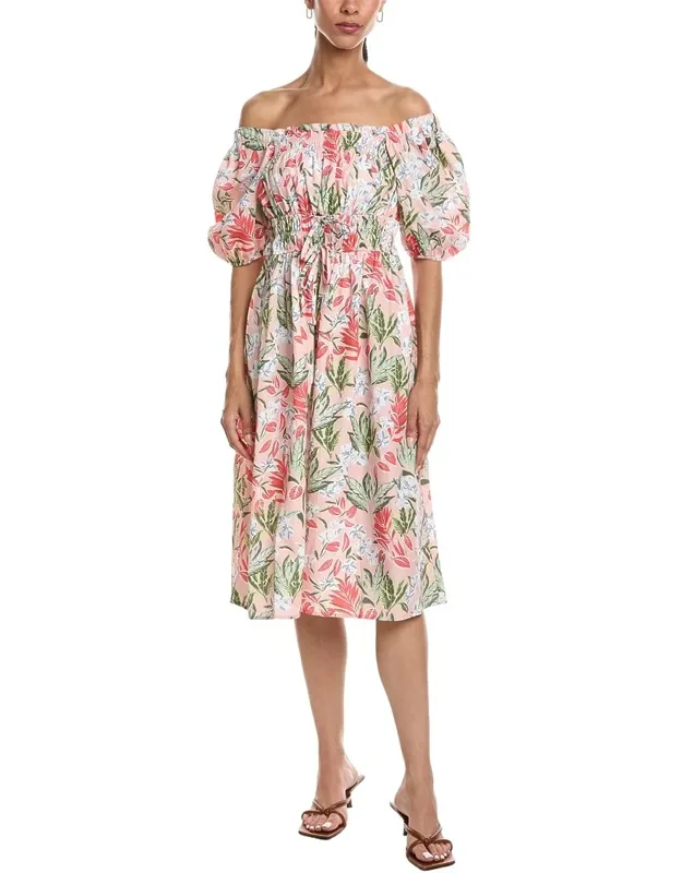 Puff Sleeve Midi Dress