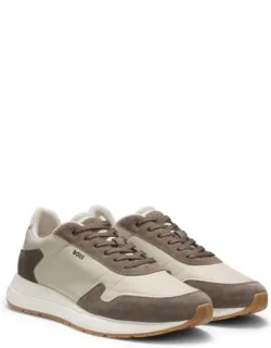 Lace-up Sneakers In Lightweight Fabric With Suede Trims