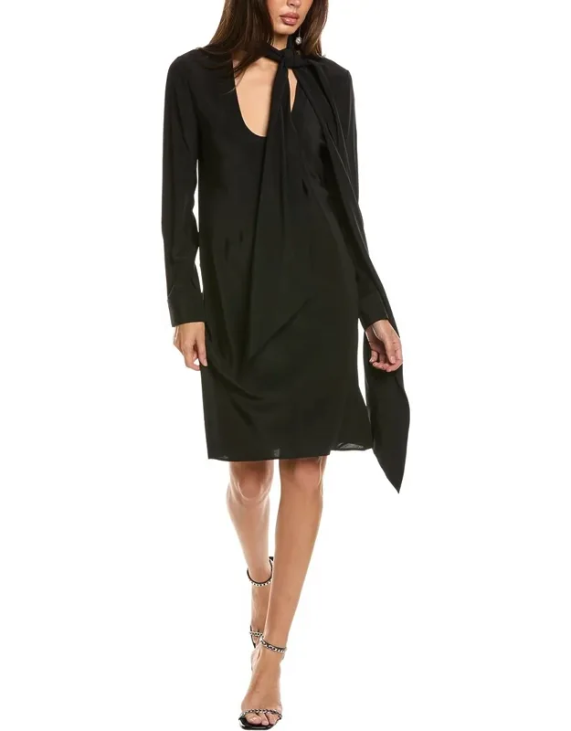 Opaque Scarf Silk Dress