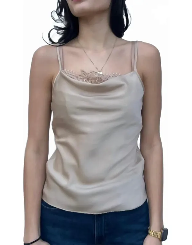 Livia Silk Camisole With Lace Insert