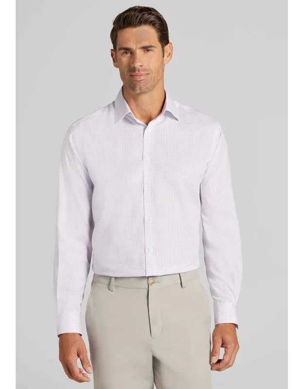 Reserve Collection Tailored Fit Spread Collar Gingham Dress Shirt