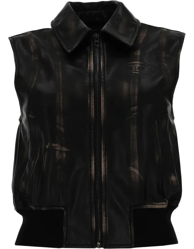 Gilet Bomber With Distressed Effect
