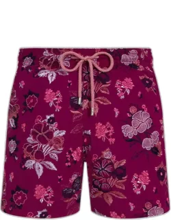 Swim Trunks With Embroidered Flowers - Limited Edition