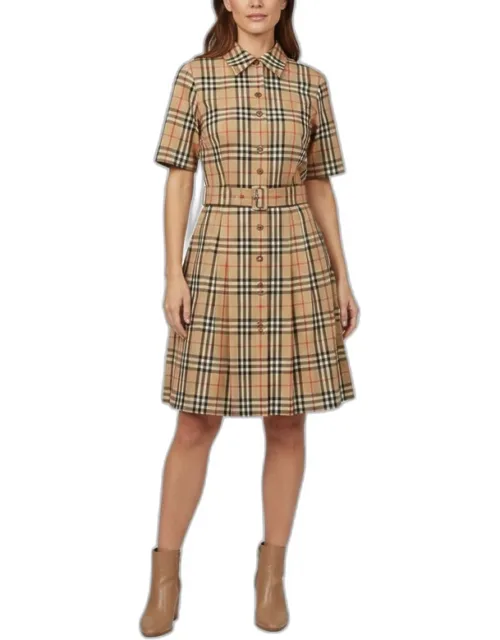 Nova Check Cotton Poplin Shirt Dress
