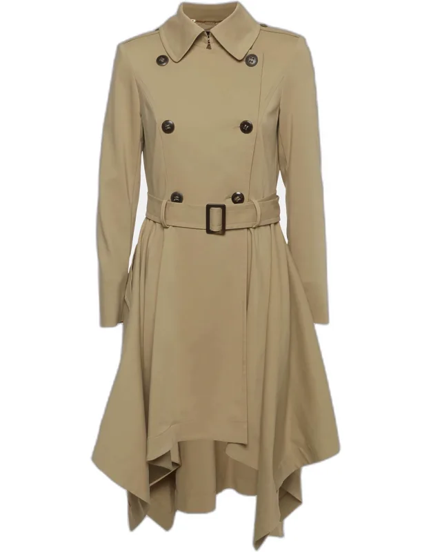 Stretch Cotton Double Breasted Trench Coat
