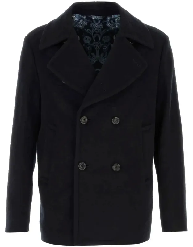 Midnight Blue Wool Coat