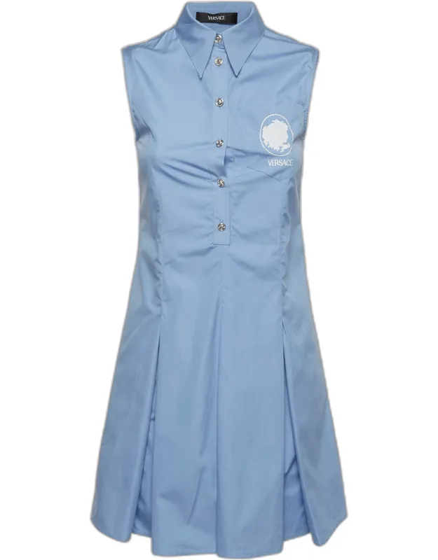 Cotton Pleated Sleeveless Dress