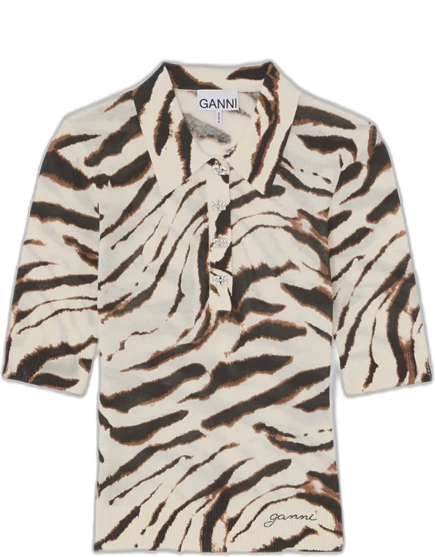 Zebra Cotton Polo Shirt