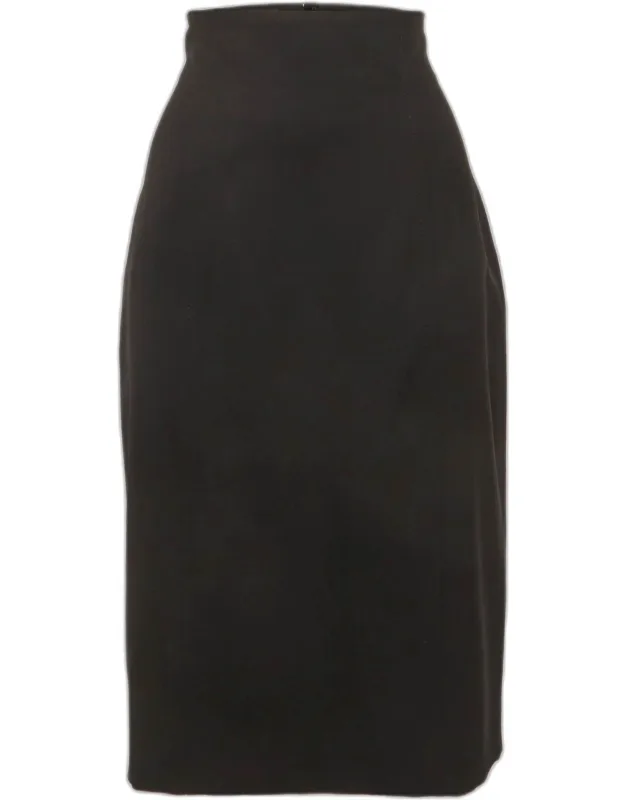 Wool Blend Zip Up Pencil Skirt
