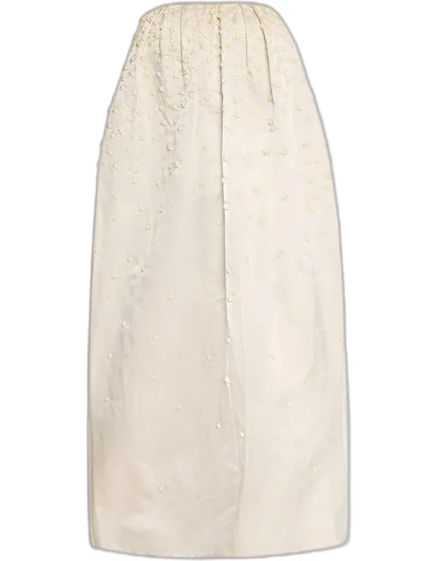 Pearly Strapless Silk Dress