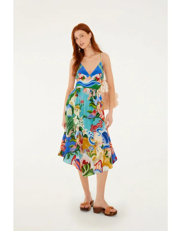 Garden Of Life Back Tie Midi Dress
