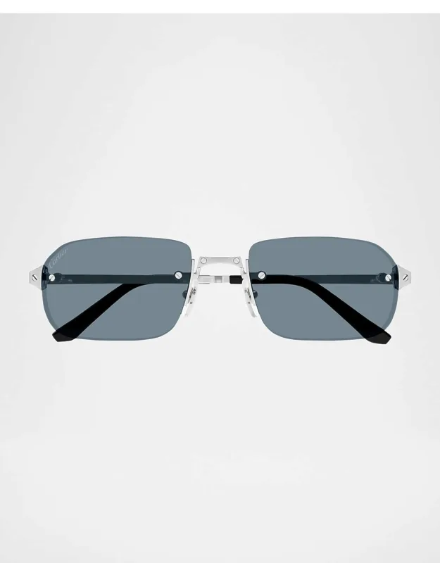 Metal Rimless Rectangle Sunglasses