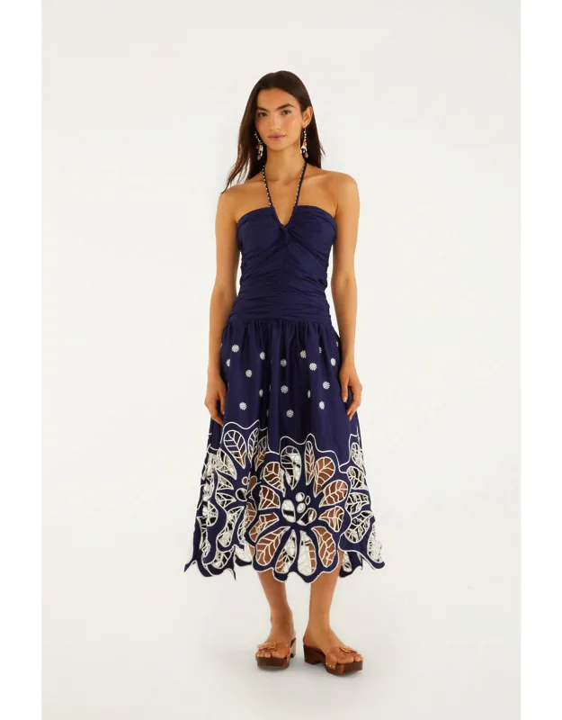 Embroidered Richelieu Midi Dress