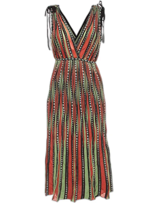 _midi Dress With Signature Patterns And Bright Tones_