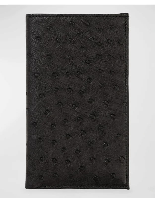 Matte Ostrich Leather Coat Wallet