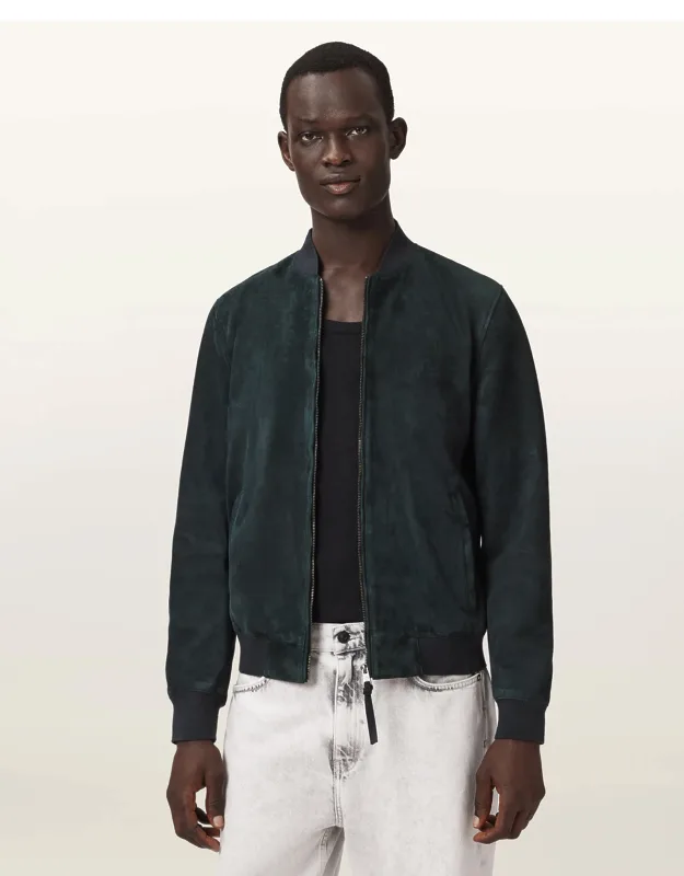 Morton Relaxed Fit Suede Bomber Jacket