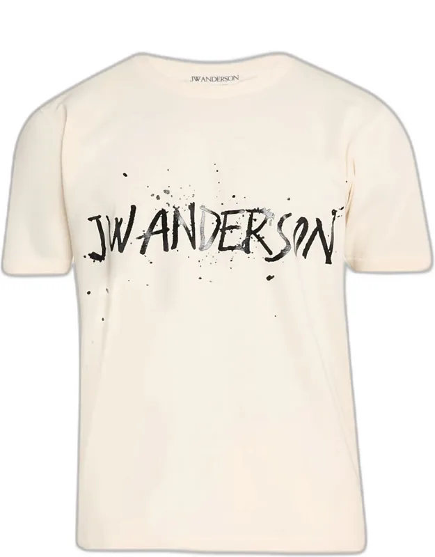 Splatter Logo Graphic Cotton T-shirt