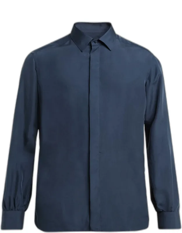 Lyocell Enzyme-wash Button-down Shirt