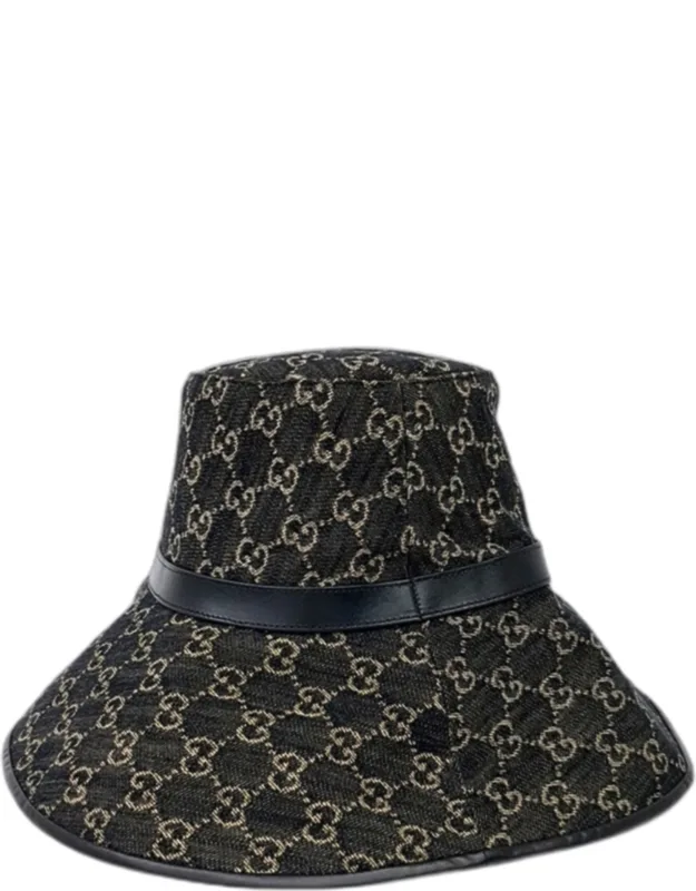 Denim Wide Bucket Hat
