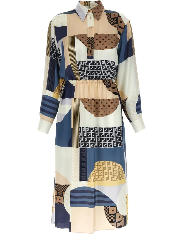 Patchwork Silk Dress