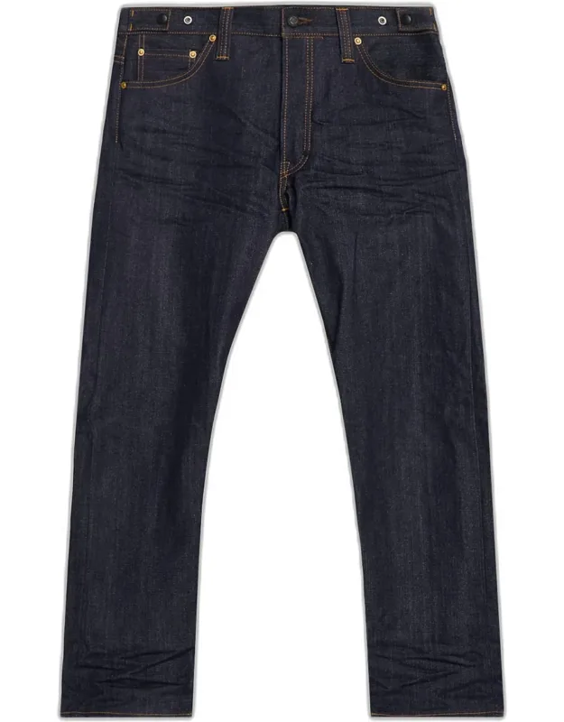 Waistband-tab Indigo Denim Straight-leg Jeans