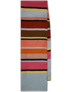 Multicolour Stripe Viscose-silk Scarf
