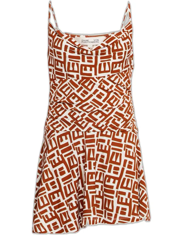 Geometric-print Jersey Mini Dress