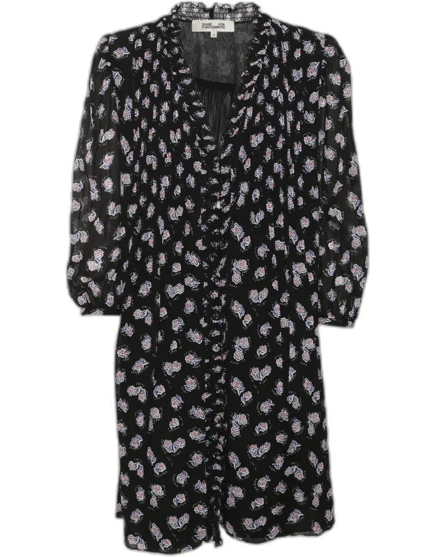 Floral Print Long Sleeve Shirt Dress