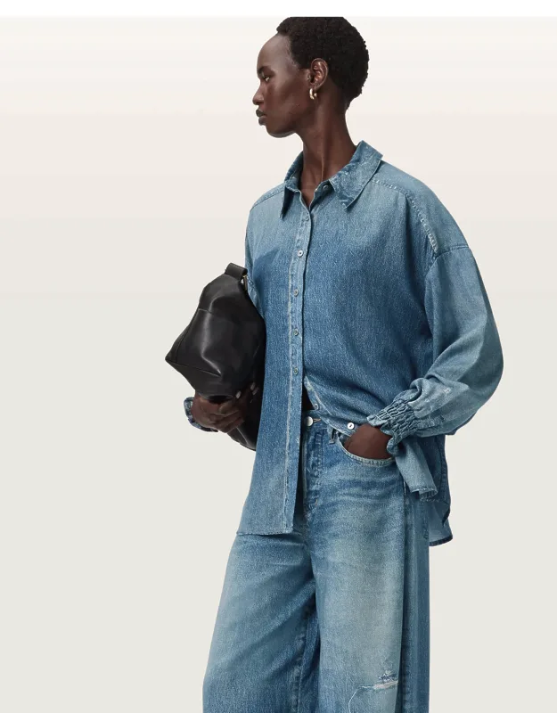 Illusion Of Denim Long Sleeve Shirt