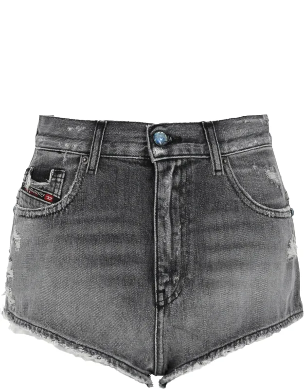 Denim Shorts With Frayed Edges