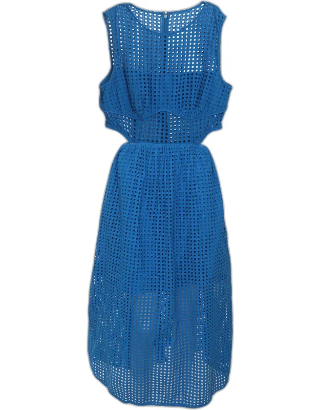 Cutout Broderie Anglaise Cotton Midi Dress