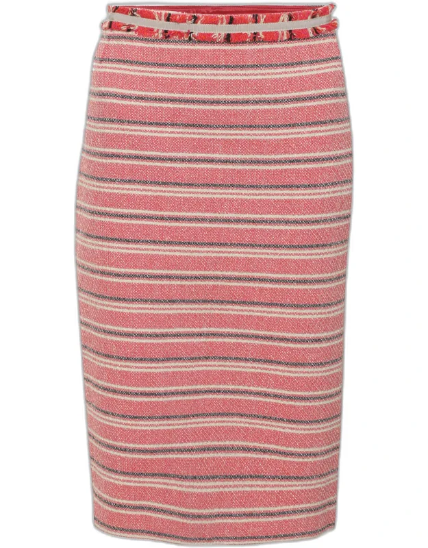 Striped Tweed Midi Skirt