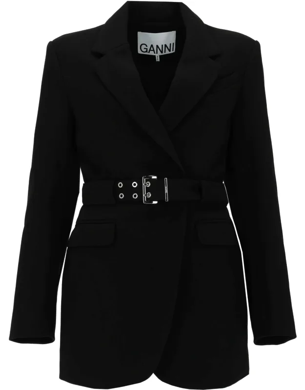 Blazer In Crepe With Belt