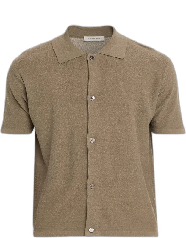Linen-blend Short-sleeve Shirt