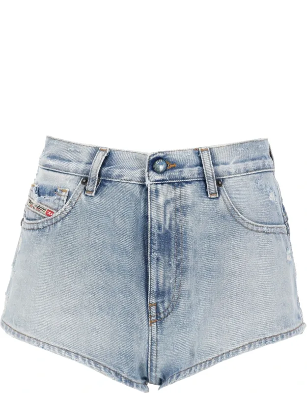 Denim Shorts With Frayed Edges