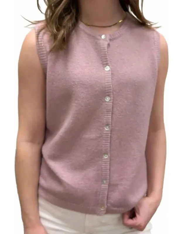 Sleeveless Crew Neck Sweater Cardigan