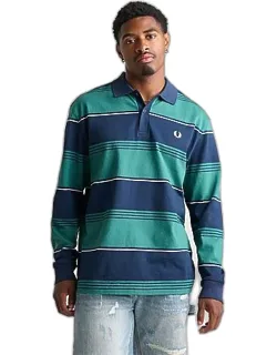 Heavyweight Striped Long-sleeve Polo Shirt