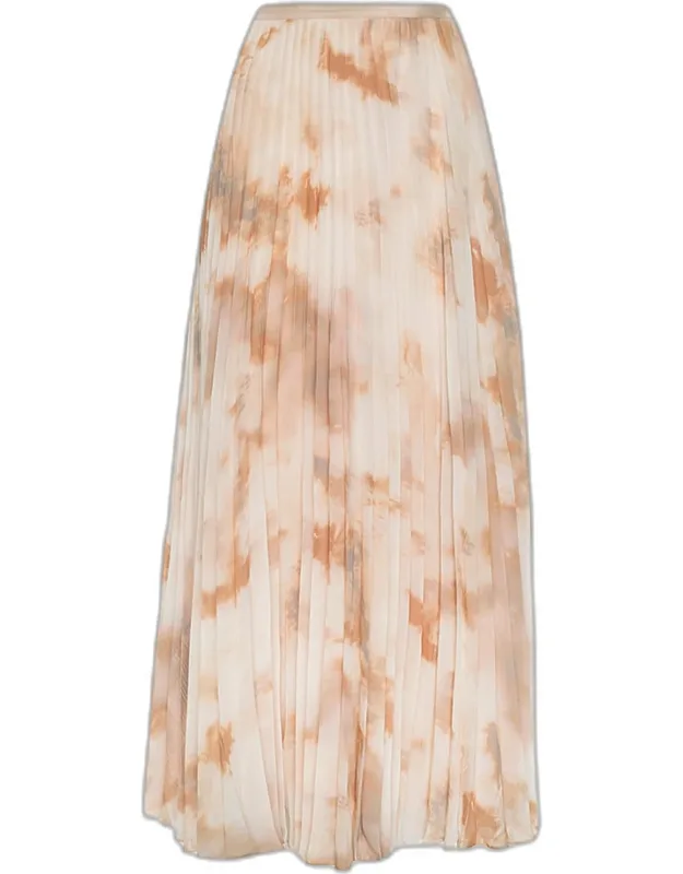 Pleated Chiffon Maxi Skirt