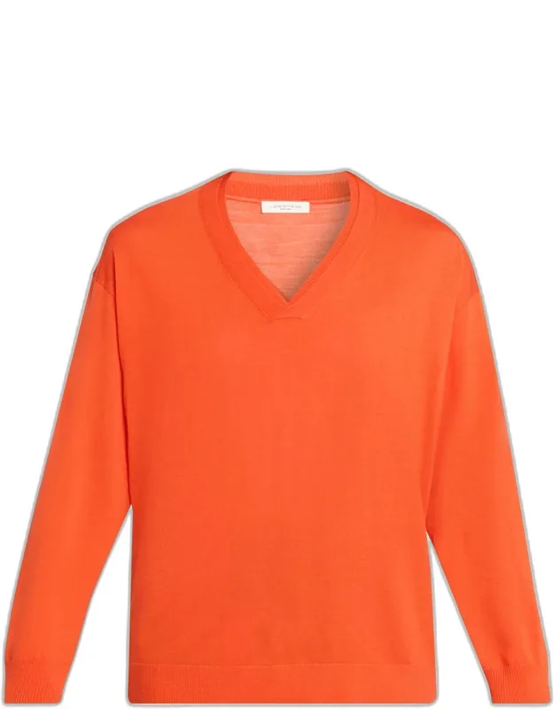 V-neck Merino Wool Knit Sweater