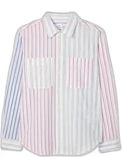 Mix Up Stripe Cotton-linen Shirt